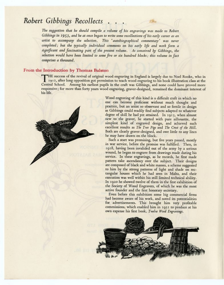 『ロバート・ギビングスの木版画』（1959年、J.M.DENT & SONS）の内容見本03